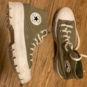 Sage Green converse platform lugged